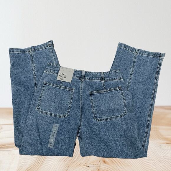 And Now This The Seam Front Wide Leg NEW Jeans Sz 31 Womens M Wash Super Cool - Picture 3 of 9